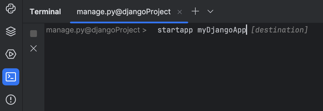 Create a Django application in a project | PyCharm Documentation