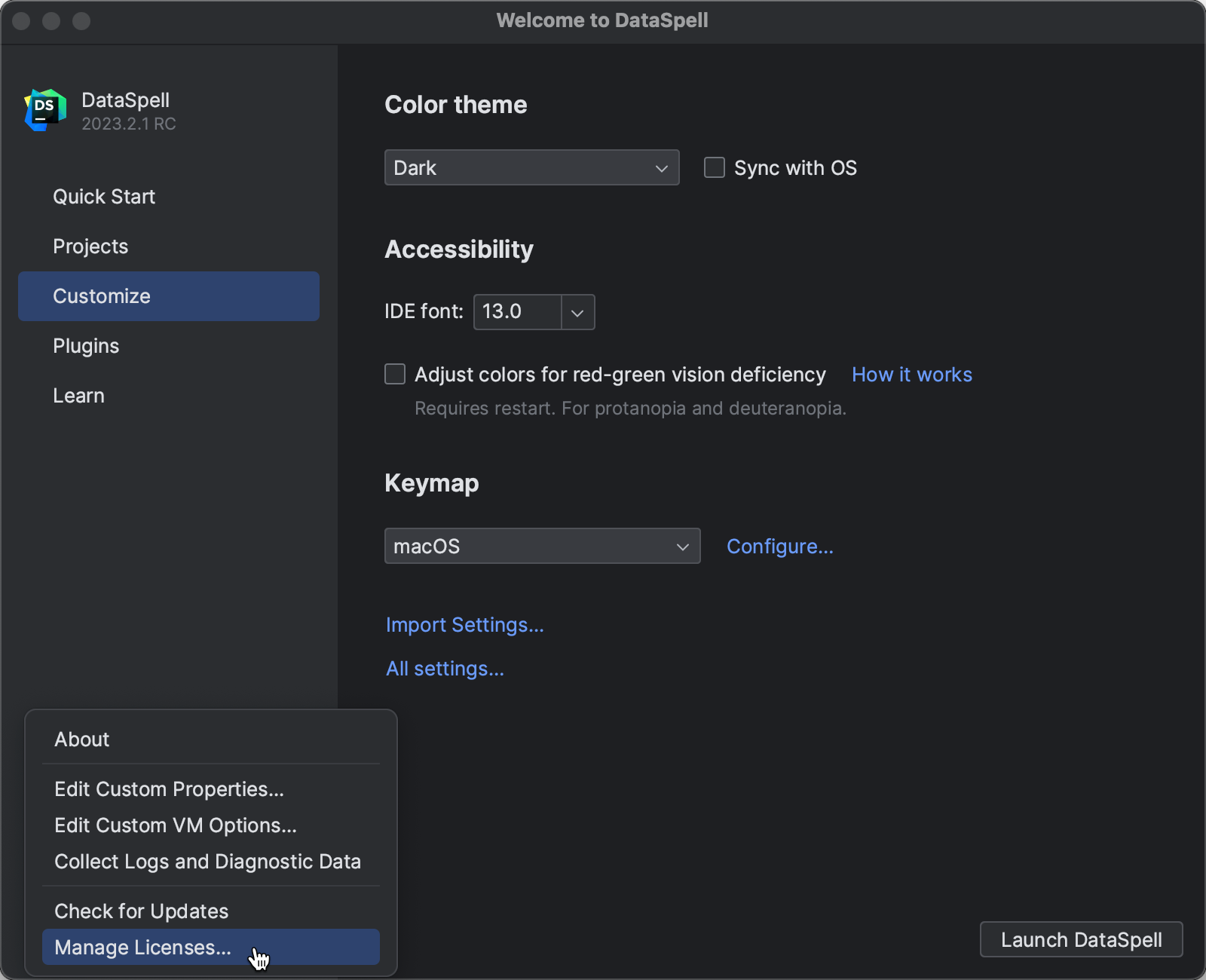 Register DataSpell | DataSpell Documentation