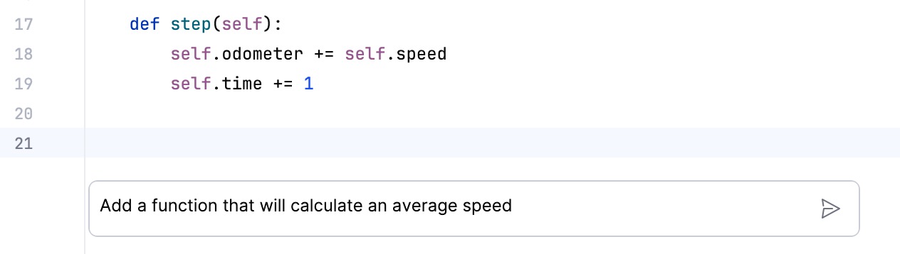 Input field in the editor