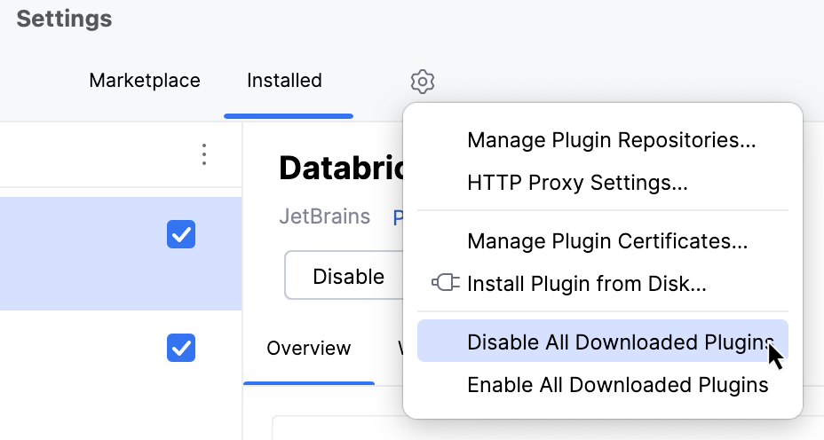 Disable all downloaded plugins