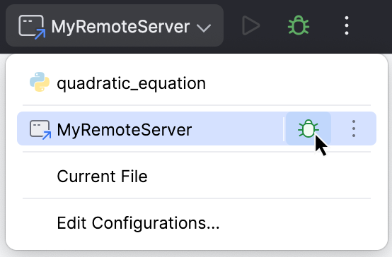 Running a debug configuration