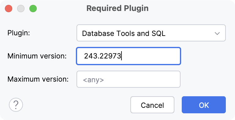 Add required plugin dialog