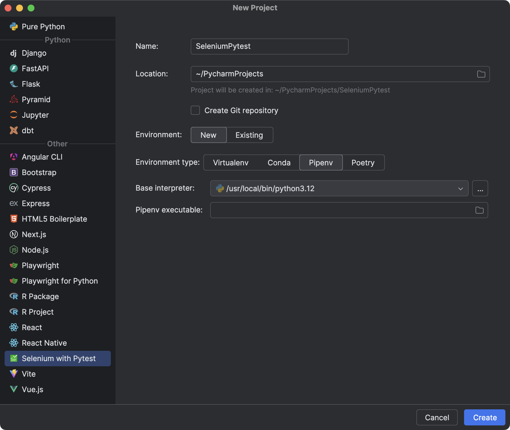 Selenium | PyCharm Documentation