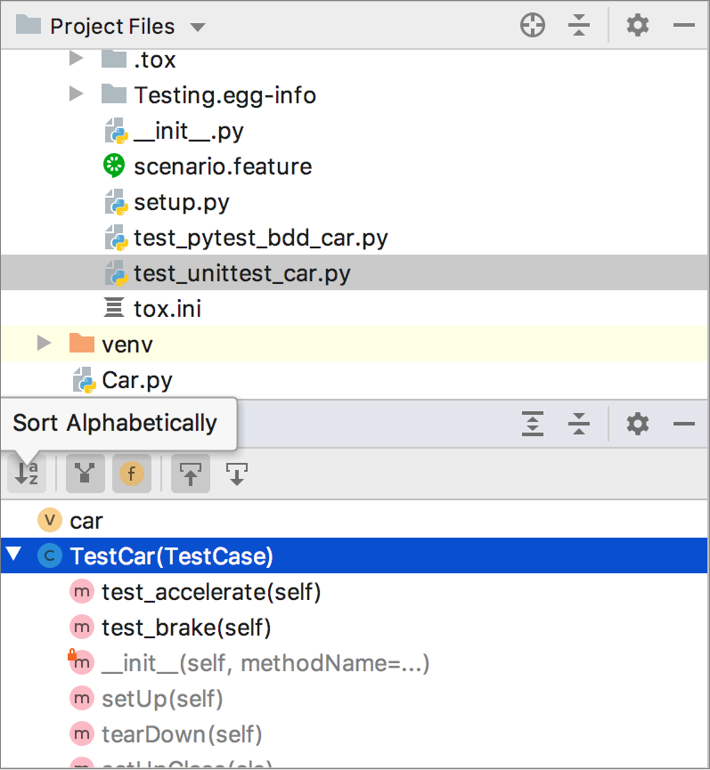 Structure tool window