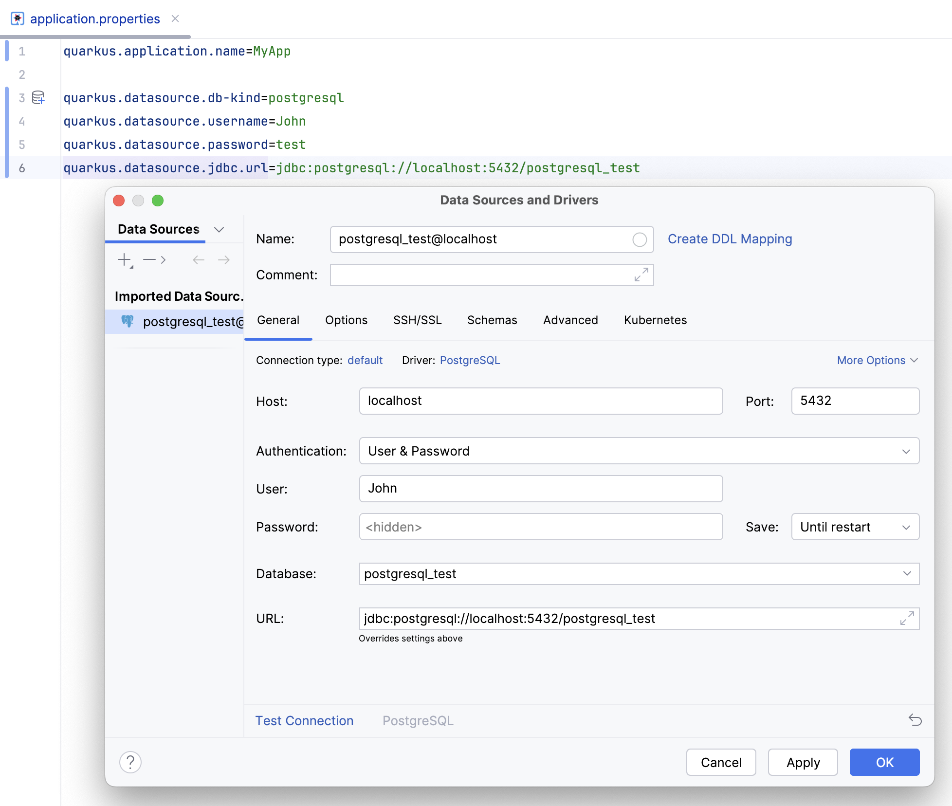 Create data source window