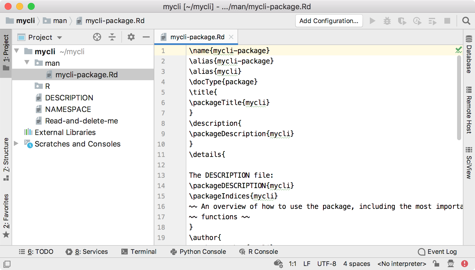 Default structure of an R package