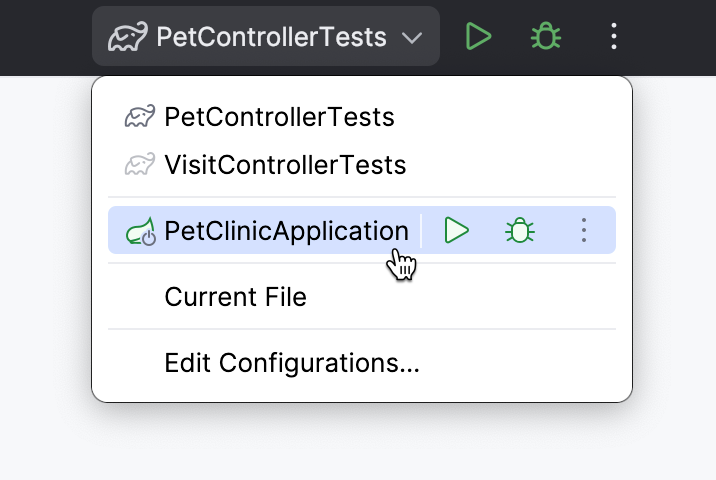 Permanent and temporary configurations have different icons