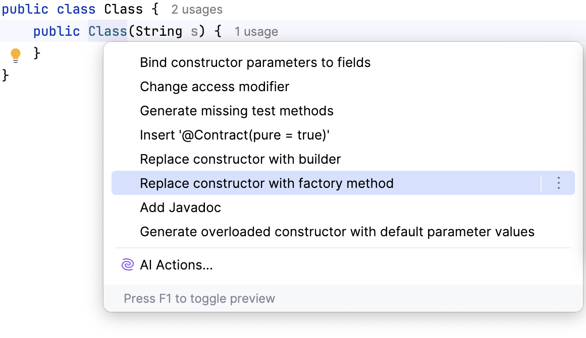 Replace constructor with factory method