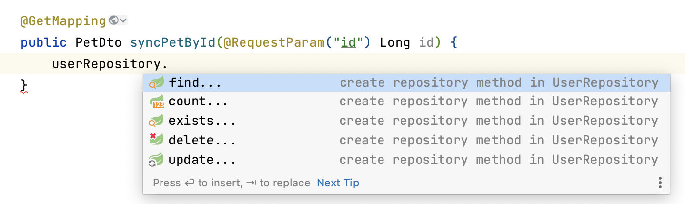 repository-methods-generation