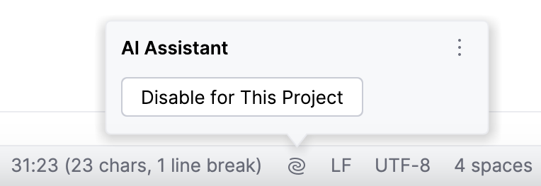 Option to disable AI Assistant for current project