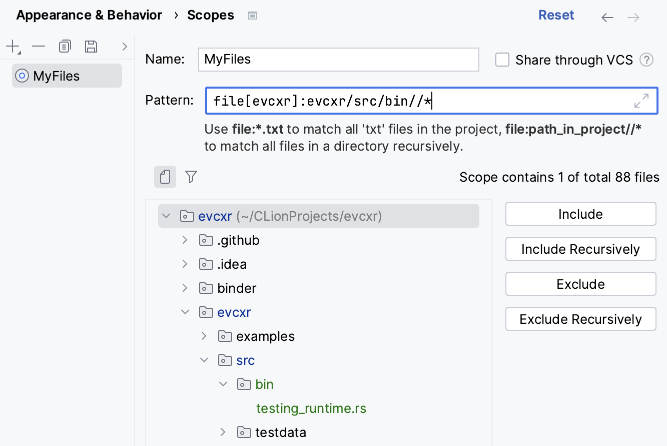 A new scope including files and folders