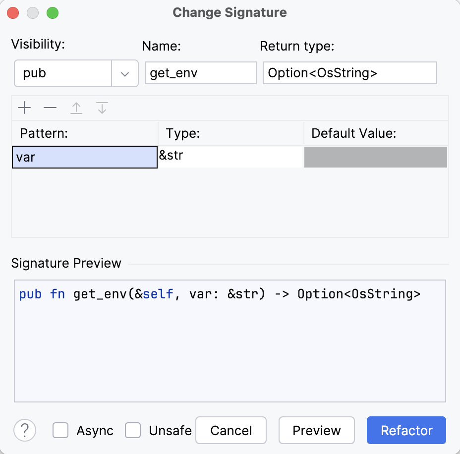 Refactoring dialog