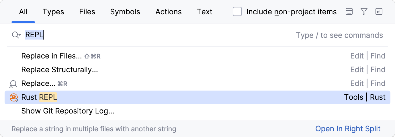 REPL in the Search Everywhere dialog