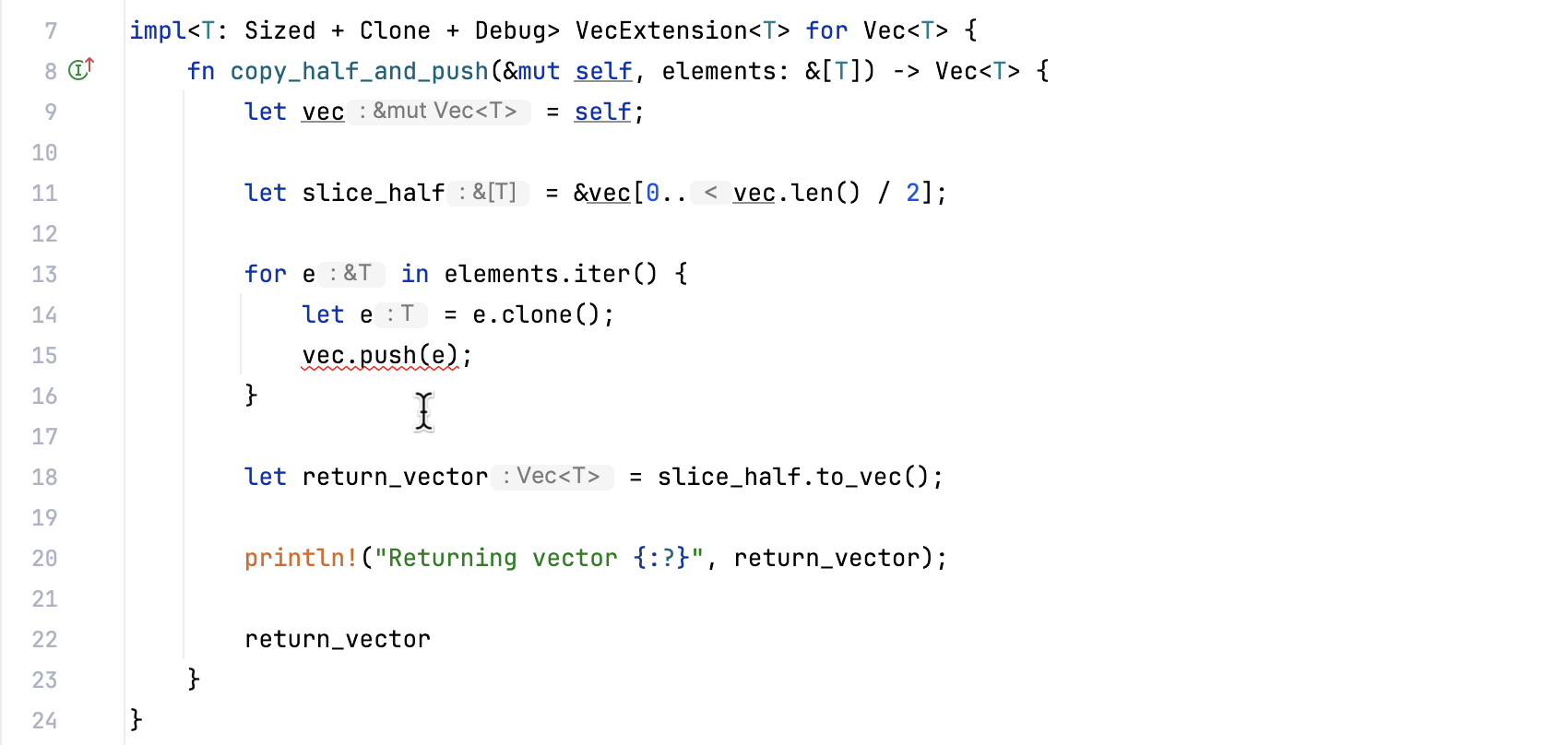 Variables lifetime visualization