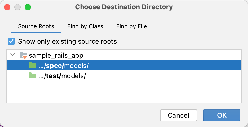 Choose Destination Directory