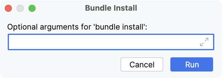 Bundle Install dialog