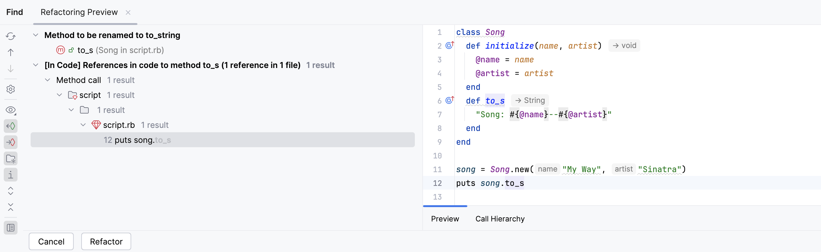 Refactoring Preview window