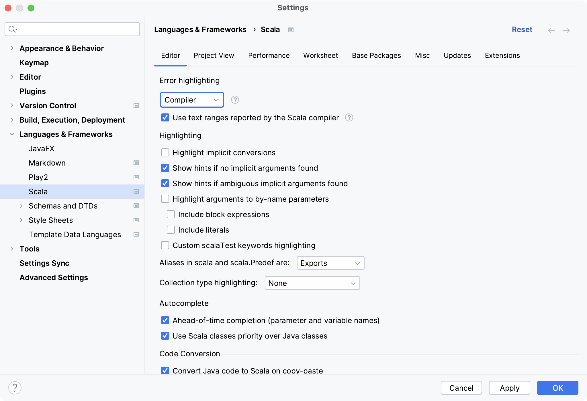 Scala compiler-based highlighting