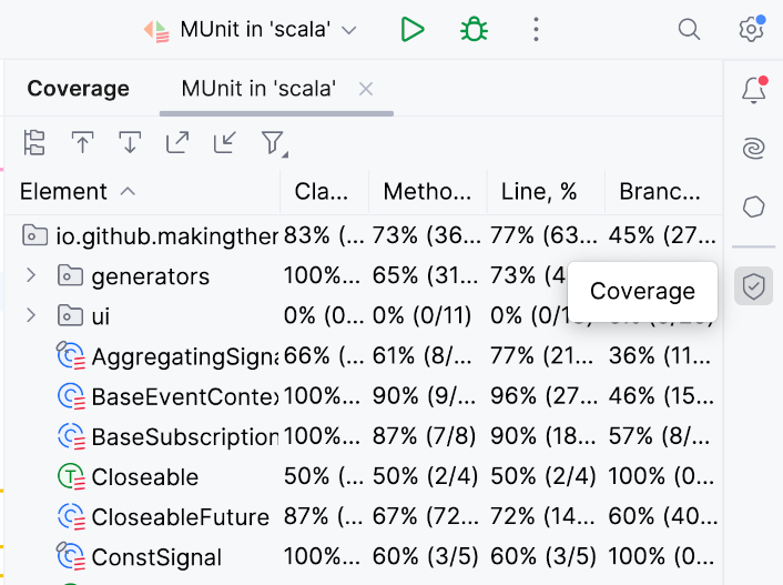 Display Code Coverage