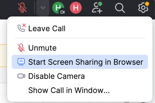 Screen sharing in Browser