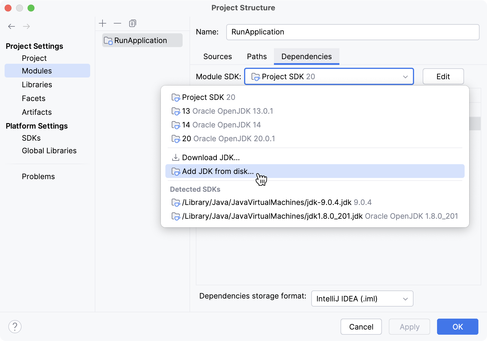 Setting up another module-level SDK