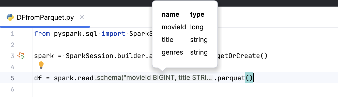 DataFrame Schema