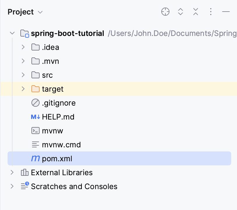 The pom.xml file in the project root directory