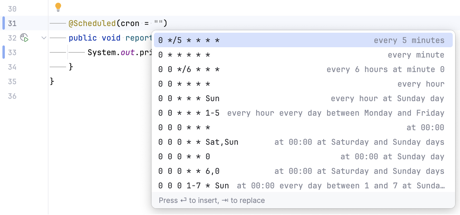 Cron expression examples