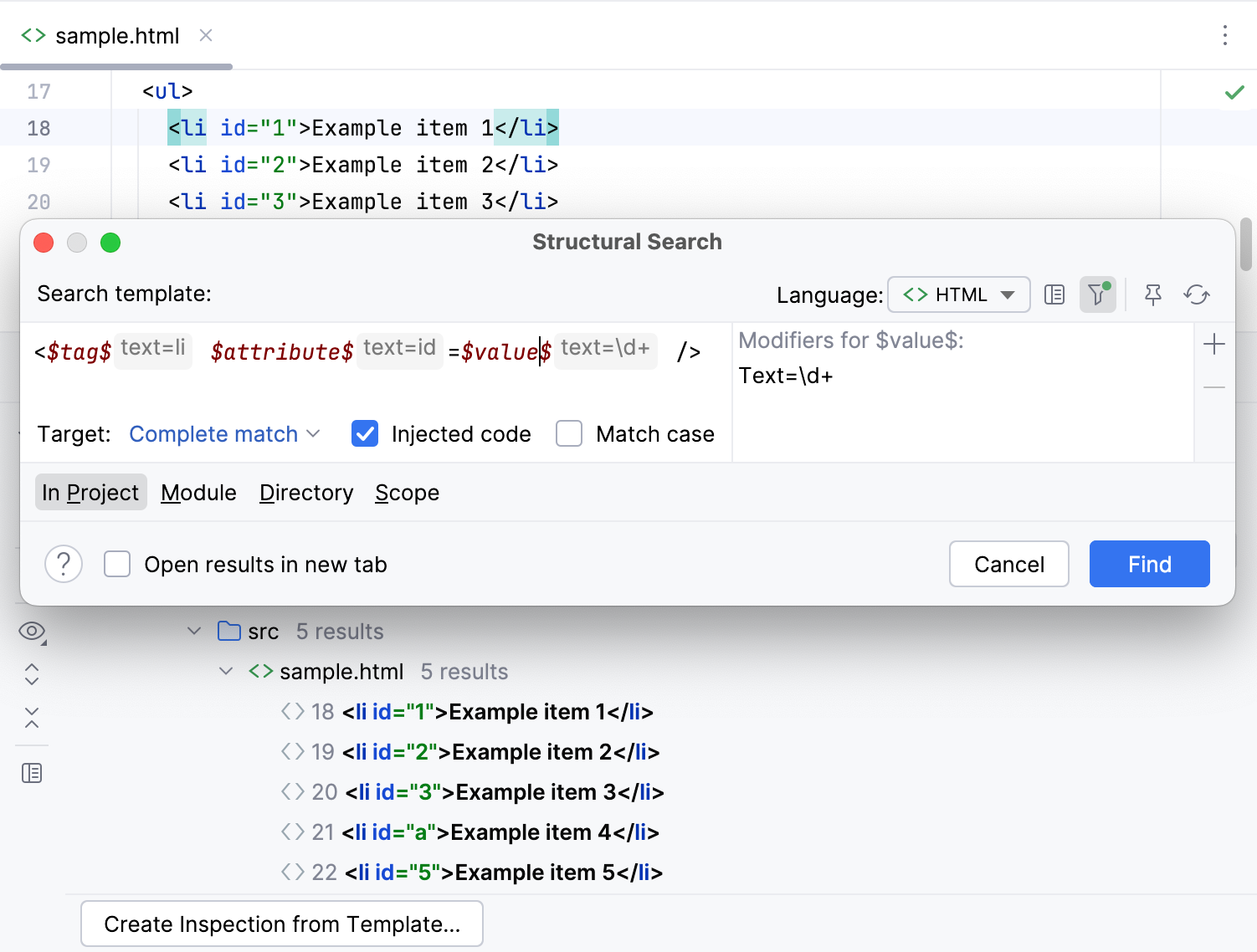 Searching for li tags with numeric ids