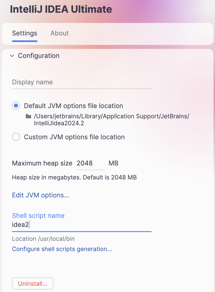 Toolbox App IntelliJ IDEA Ultimate Settings