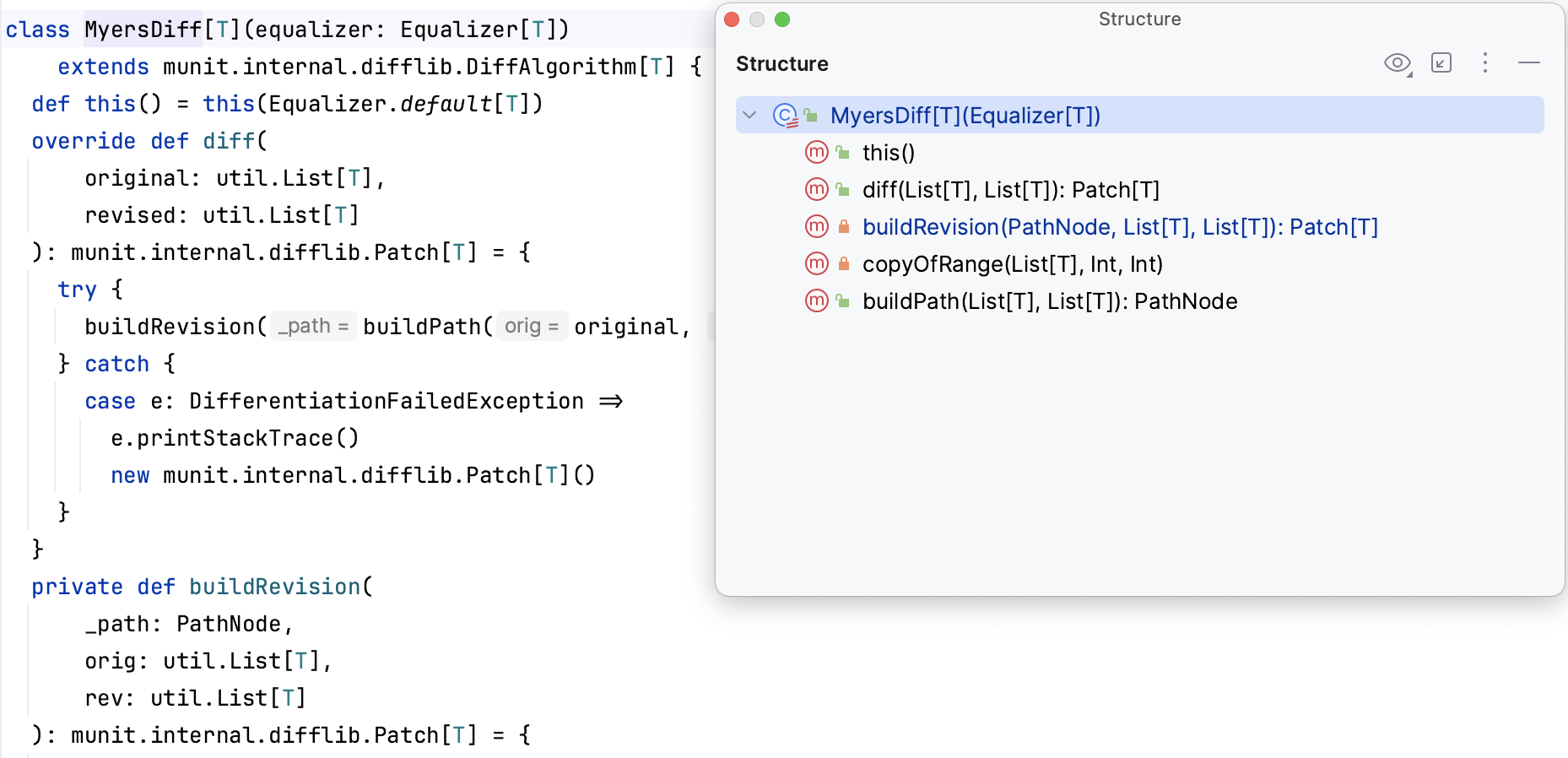 View code structure