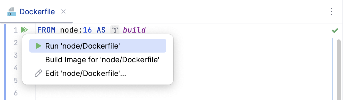 The Run on Docker popup