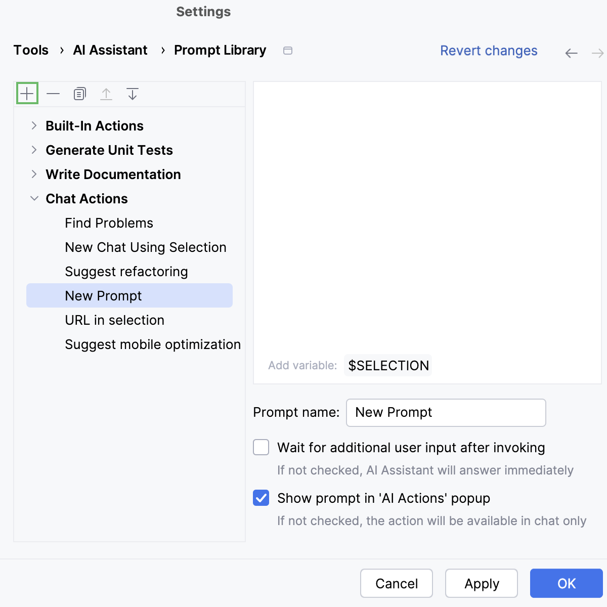 WebStorm: User prompts library settings