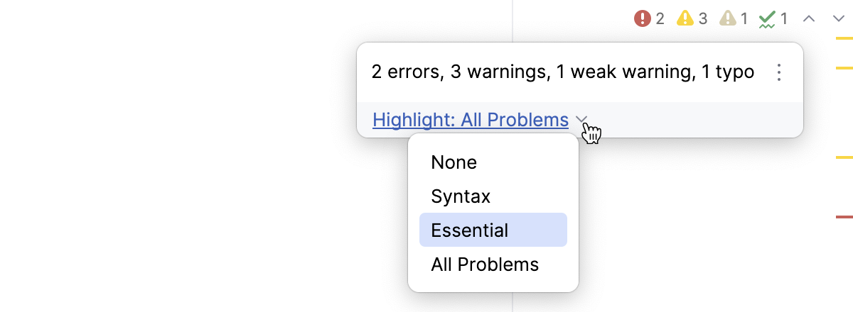 Changing highlighting level for a file