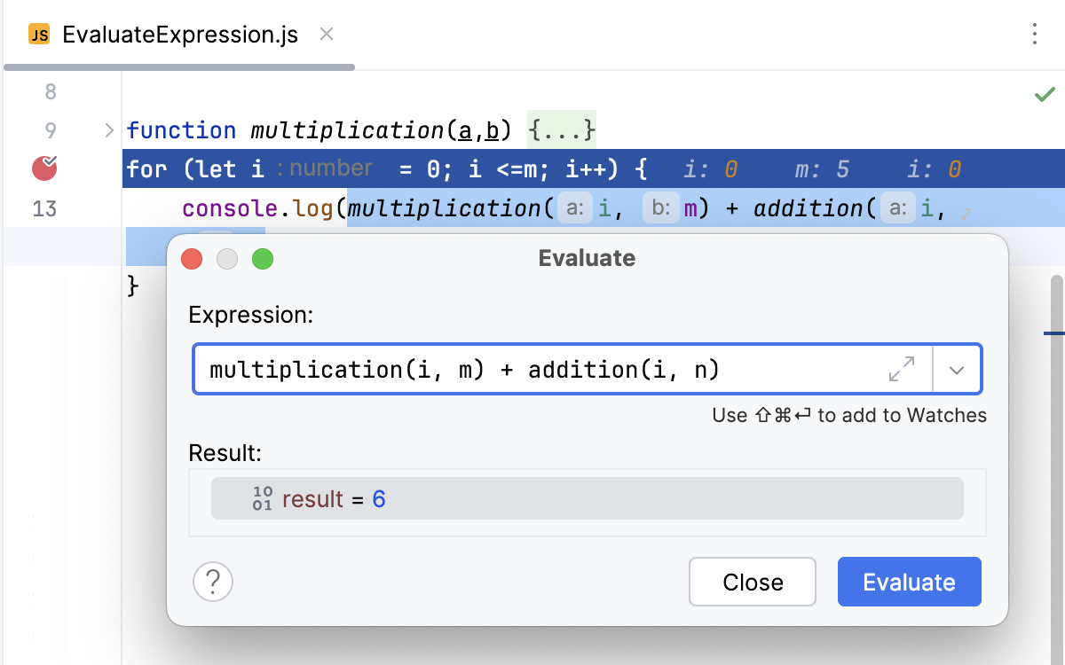 Expression result is calculated