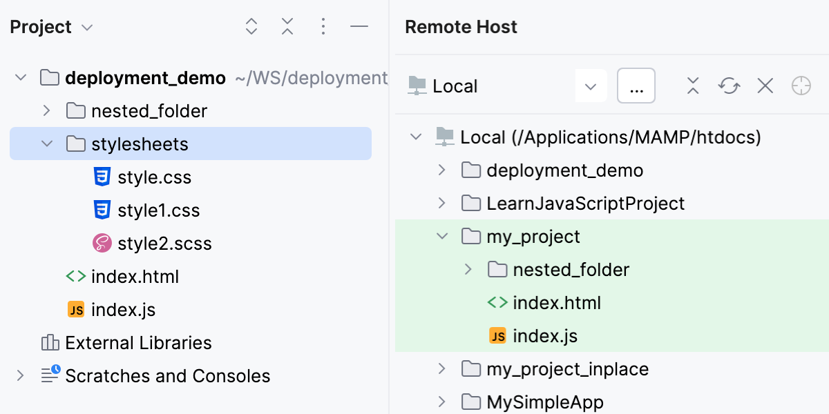 Excluding with wildcards: the entire folder stylesheets excluded from deployment