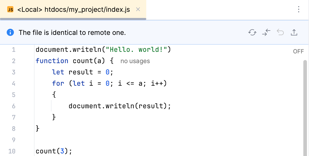 Edit file on remote hosts: file opened in the idetor, contents are identical