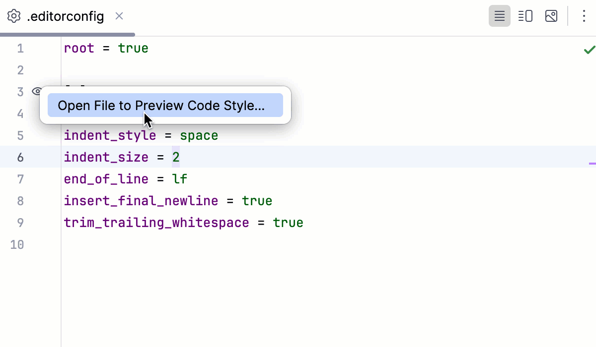 editorconfig preview