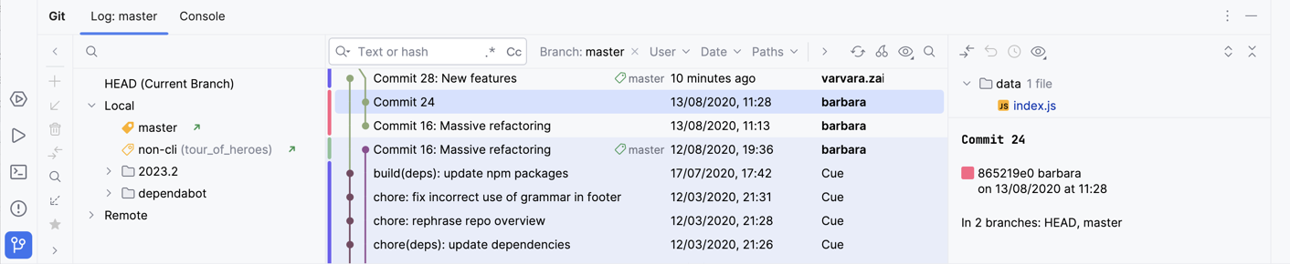 Git log view