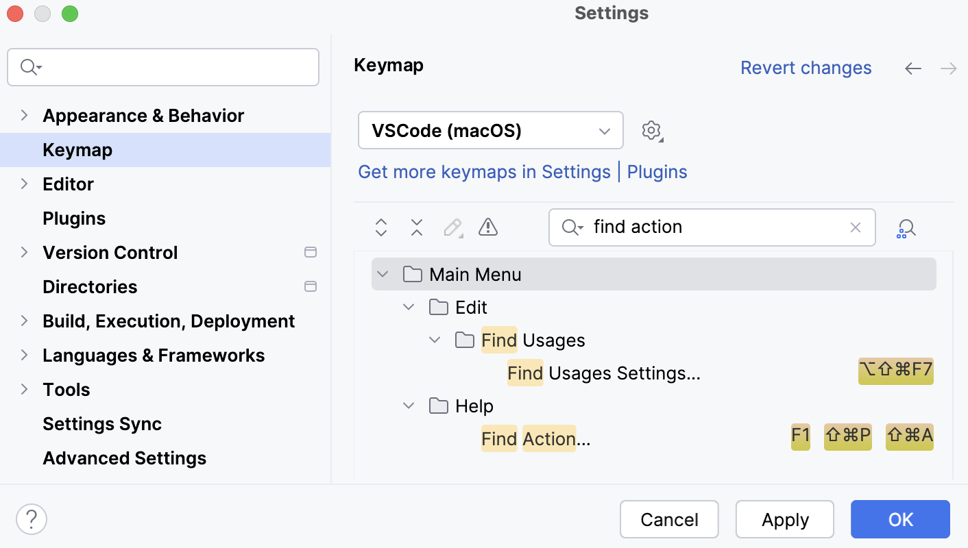 Set the VS Code keymap as default