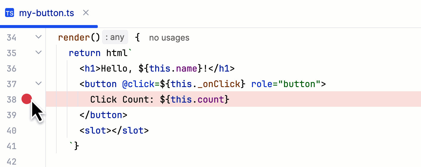 Breakpoints Over Line Numbers off