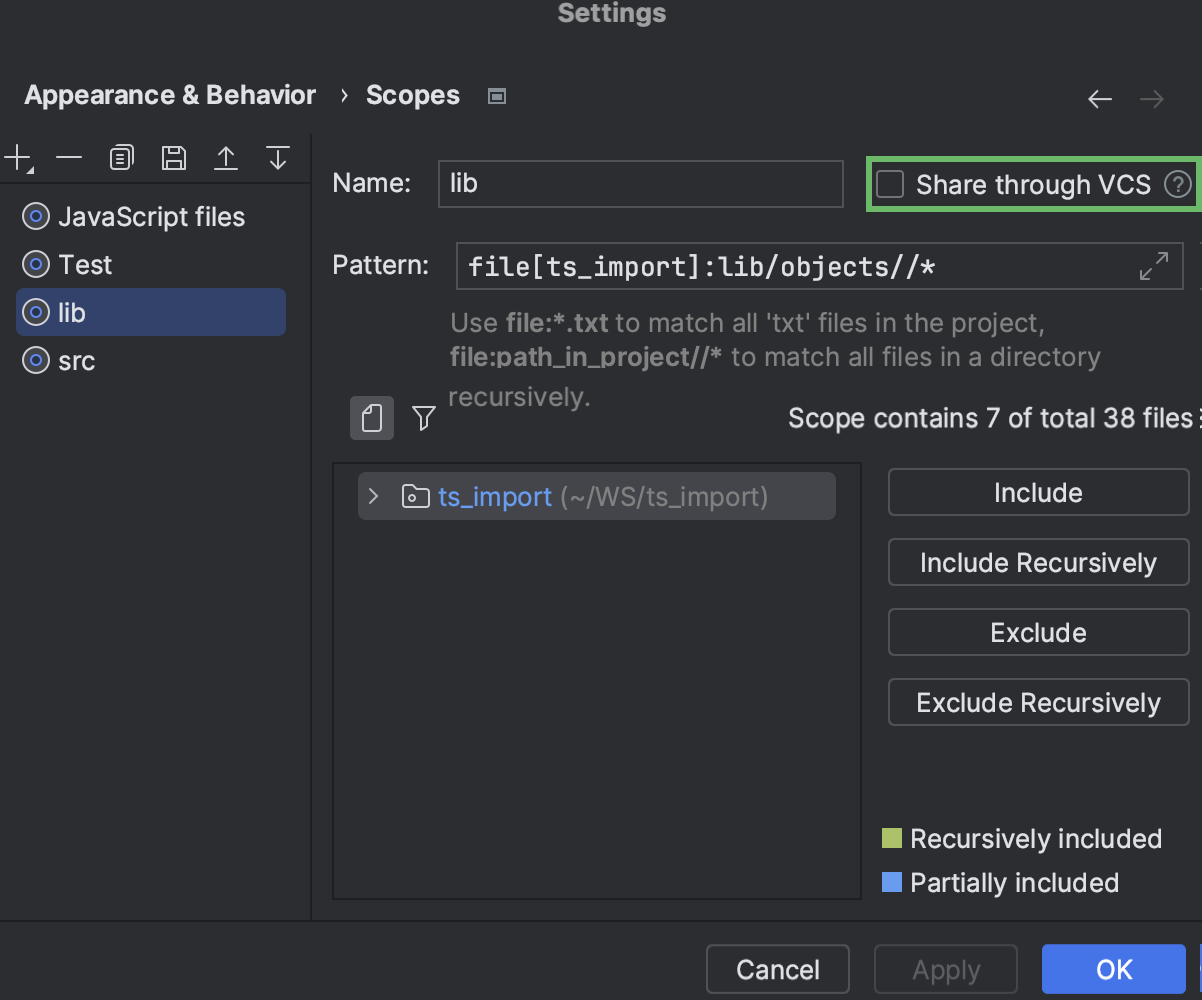 Scopes and file colors | WebStorm Documentation