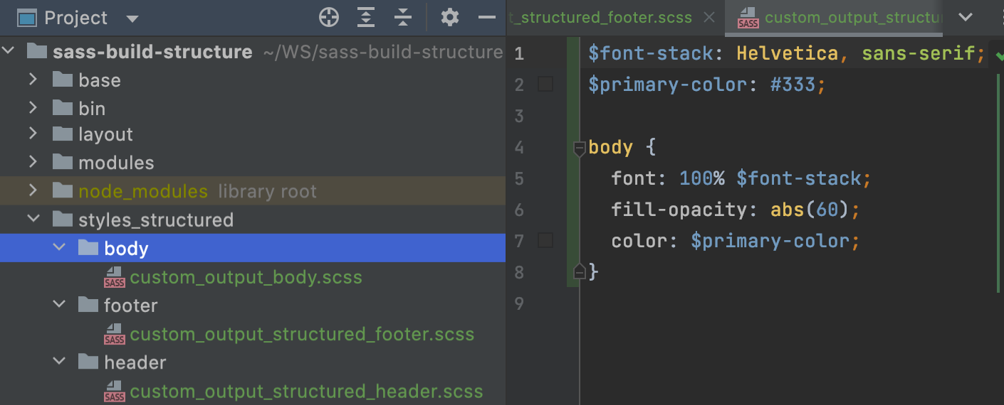 Sass Scss And Less Pycharm Documentation