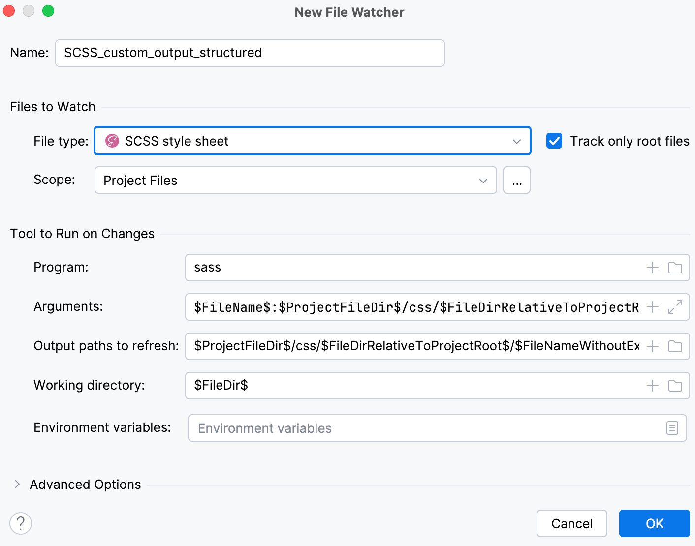 Custom output with folder structure: File Watcher updated