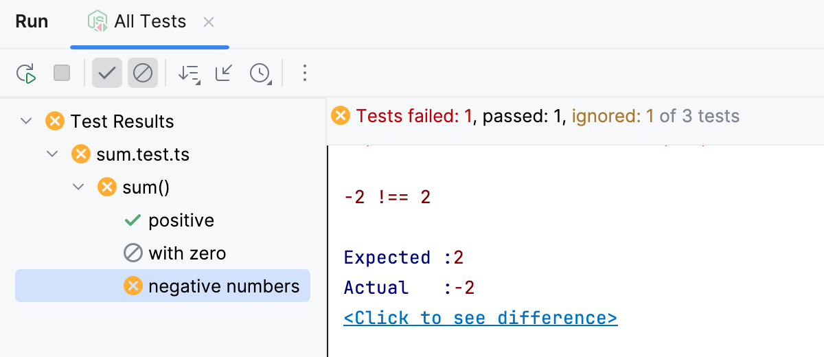 Link to view assertEquals difference