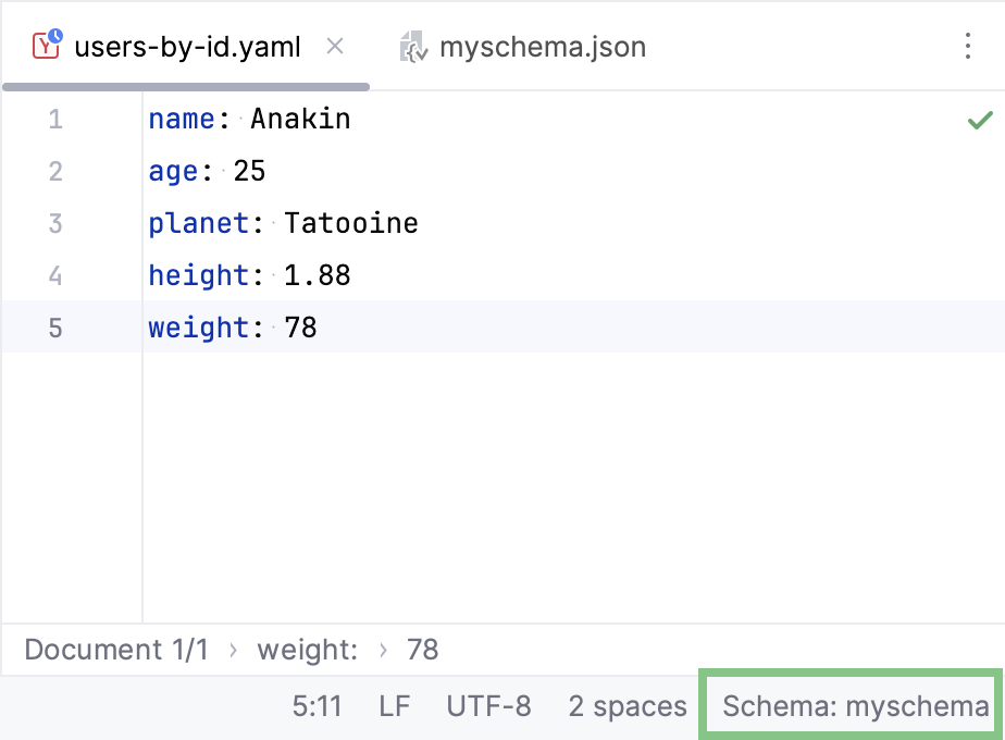 Select schema for a file