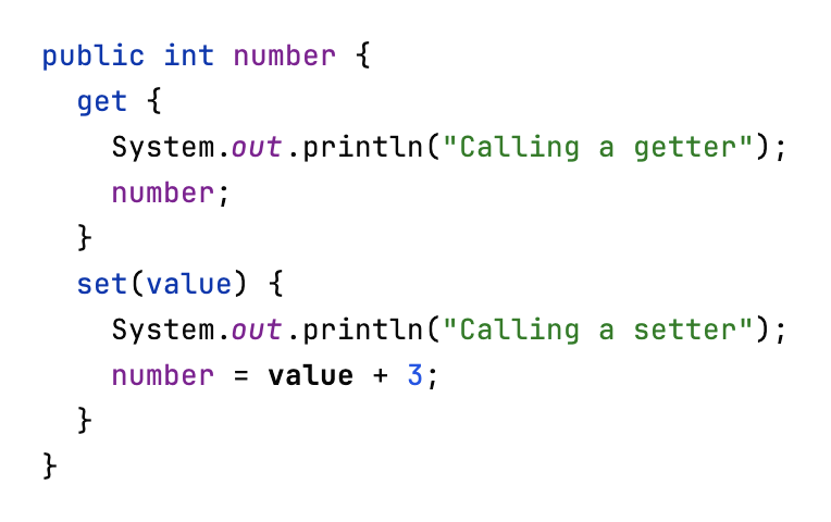 Property with both getter and a setter Property with both getter and a setter