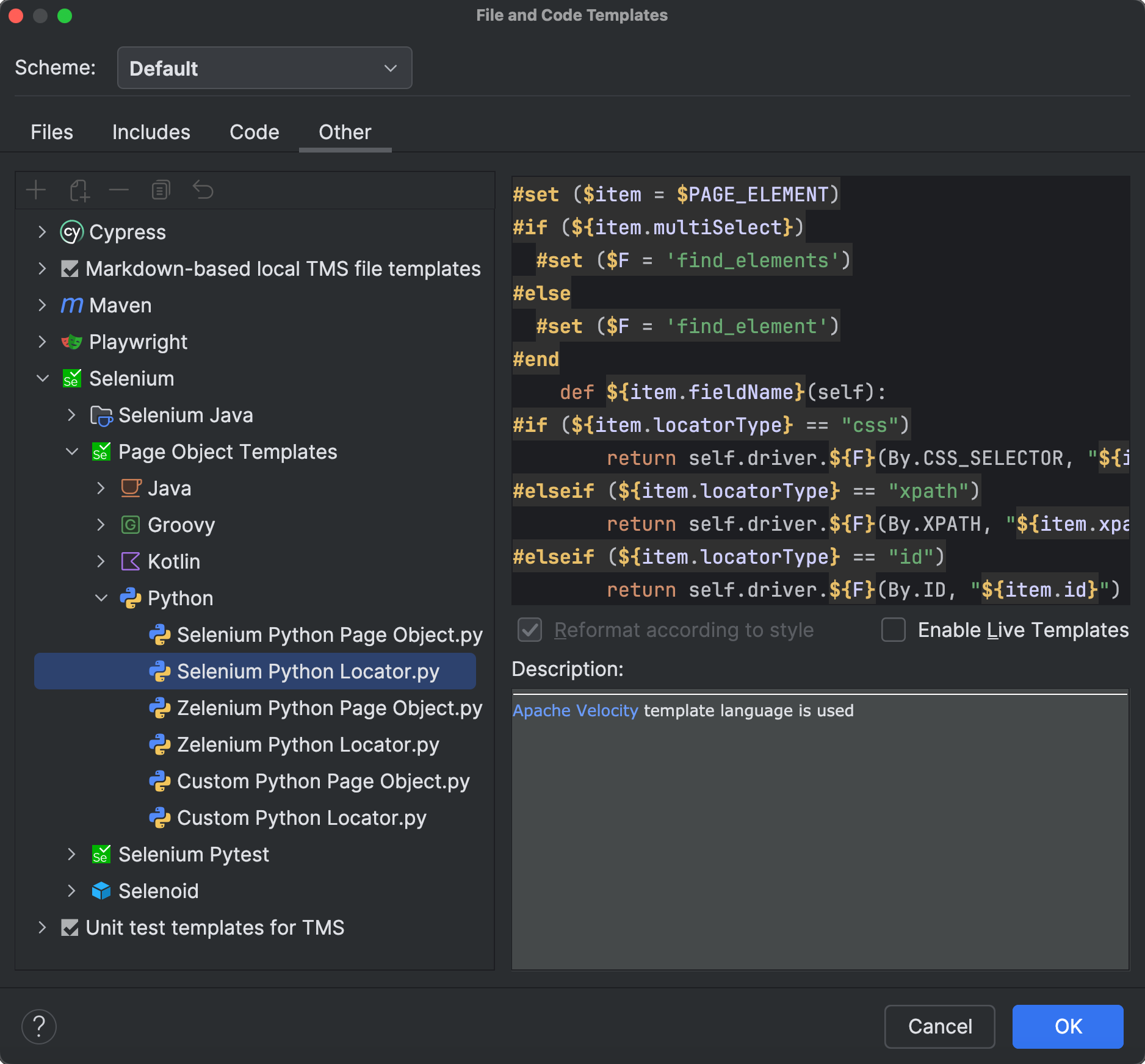 Selenium | PyCharm Documentation
