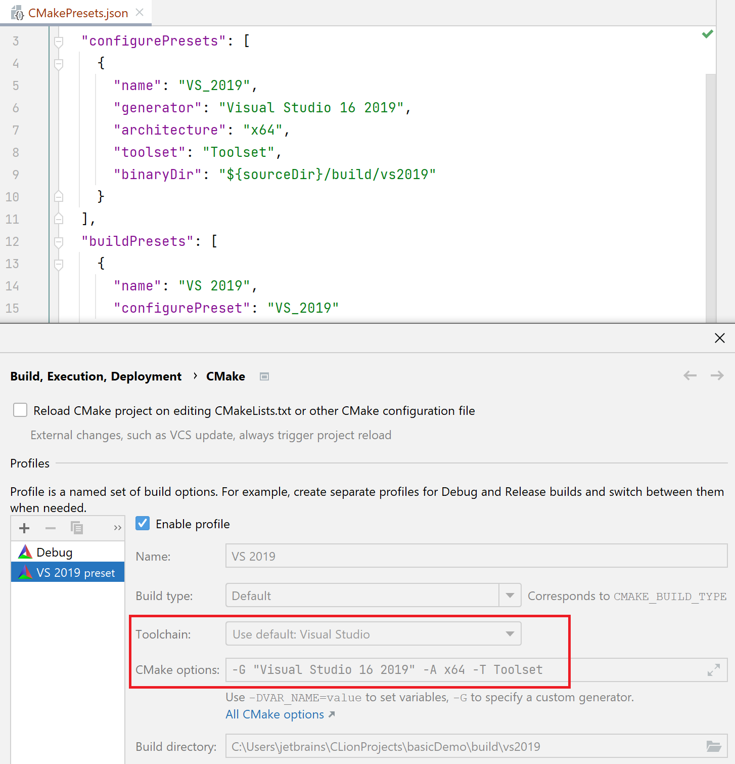 CMake Presets MSVC options CMake Presets MSVC options