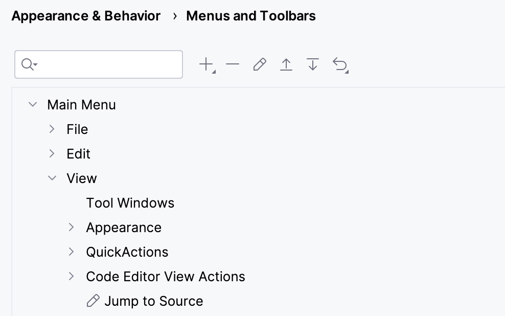 The Menus and Toolbars page The Menus and Toolbars page